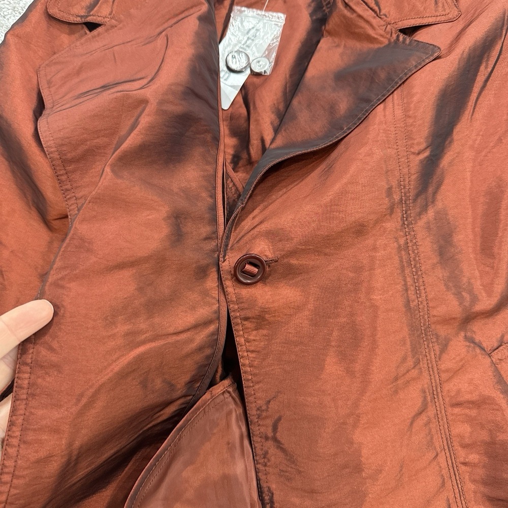 Chicos Marilee Topper Womens 2/L Rust NWT Iridescent Sophisticated Belted Glam - Picture 15 of 16